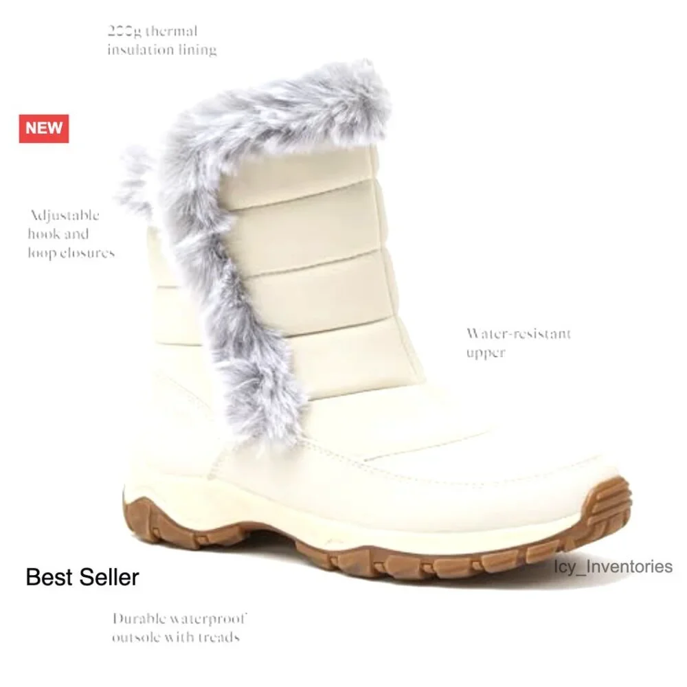 Waterproof Insulated Snow Boots Lace Up Slip On Winter Shoes Classic Cozy Warm